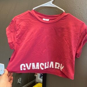 Gymshark Pink Cropped Logo Tee